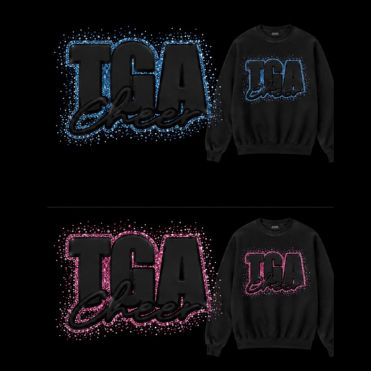 TGA Puff + Bling Black Crewneck - preorder