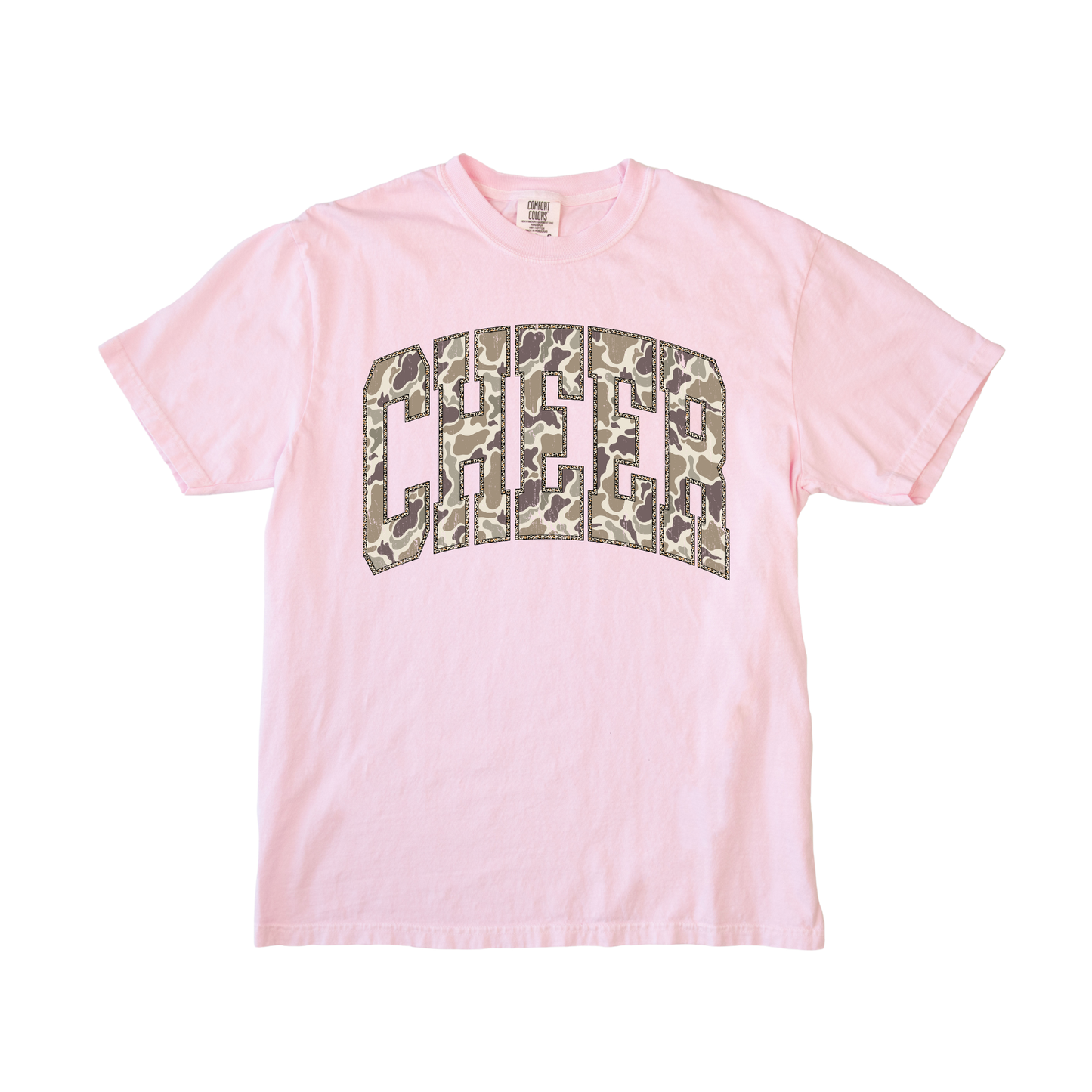 TGA Camo & Cheetah Cheer Tee - Light Pink