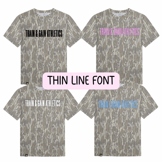 TGA Camo Mossy Oak Tee - Thin Font
