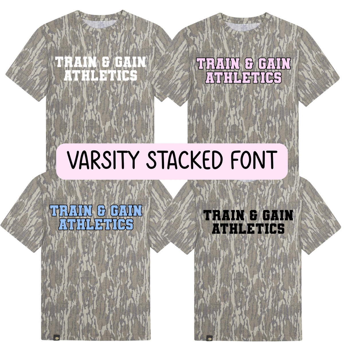 TGA Mossy Oak Washed Bottomland Varsity Stacked Tee
