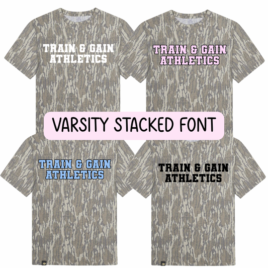 TGA Mossy Oak Washed Bottomland Varsity Stacked Tee